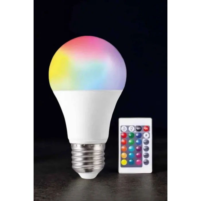 Renk Değiştirebilen RGB Işıklı Led Ampul A+Enerji 10 Watt Led Işık