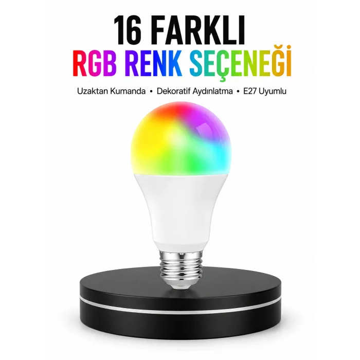 Renk Değiştiren RGB LED Ampul 16 Renk Uzaktan Kumandalı 2025 Model