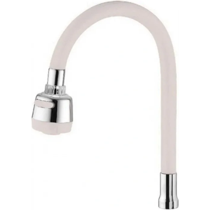 Renkli Silikonlu Oynar Başlıklı 2 Fonksiyonlu Spiral Musluk Başlığı - Beyaz (5047)