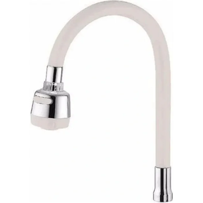 Renkli Silikonlu Oynar Başlıklı 2 Fonksiyonlu Spiral Musluk Başlığı - Beyaz (5047)