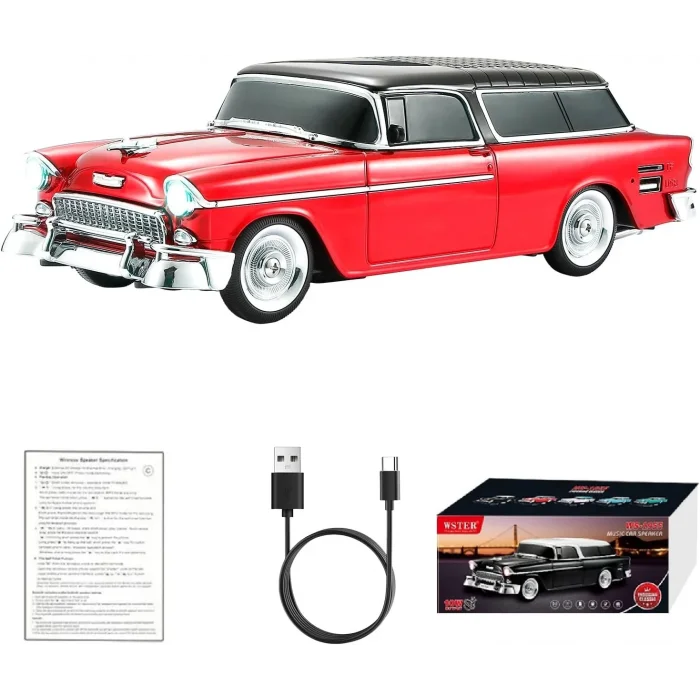 Retro Klasik Araba Bluetooth Hoparlör Kablosuz HD Ses FM Radyo YG-1955 (5047)