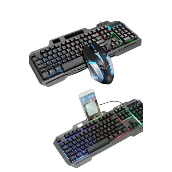 RGB Işıklı Gaming Oyuncu Klavye Q Klavye Mouse Hediyeli