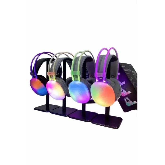 RGB Işıklı Yüksek Ses Kaliteli Kablosuz Kulak Üstü Bluetooth Kulaklık