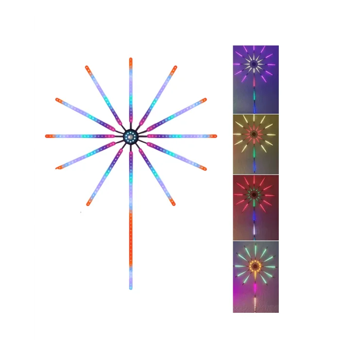 RGB LED Duvar Dekoru Sökülebilir Kollu Havai Fişek Işık Sistemi