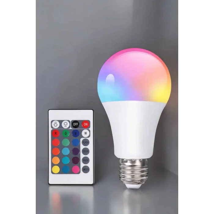 RGB Led Lamba Led Işık Ampul Renk Değiştirebilen 100 Watt