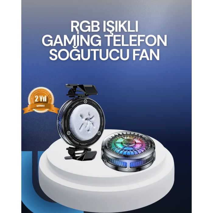 RGB LED Telefon Soğutucu Fan Yüksek Hızlı Soğutma Oyuncu Cooler