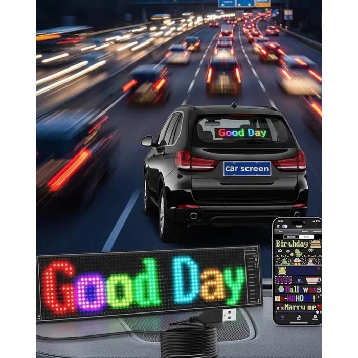 RGB LED Yazı Paneli Telefon Kontrollü Kayan Yazı Animasyonlu Ekran