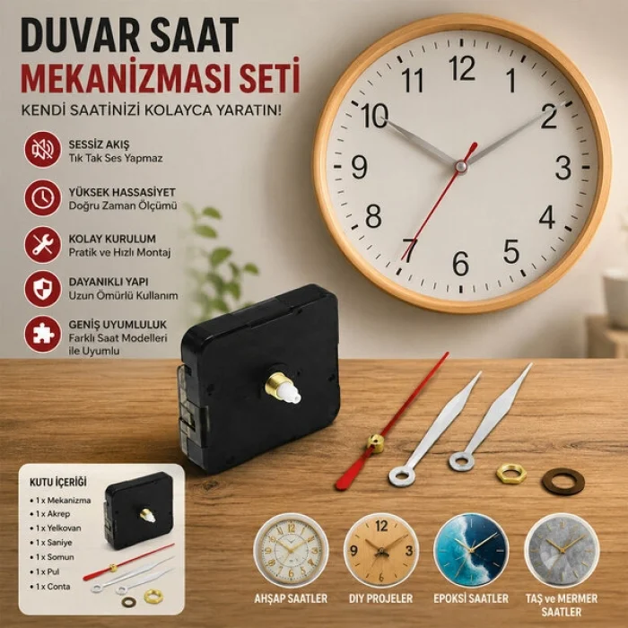 SAAT MEKANİZMA SETİ 13 MM ŞAFT UZUNLUĞU VARDIR (5047)