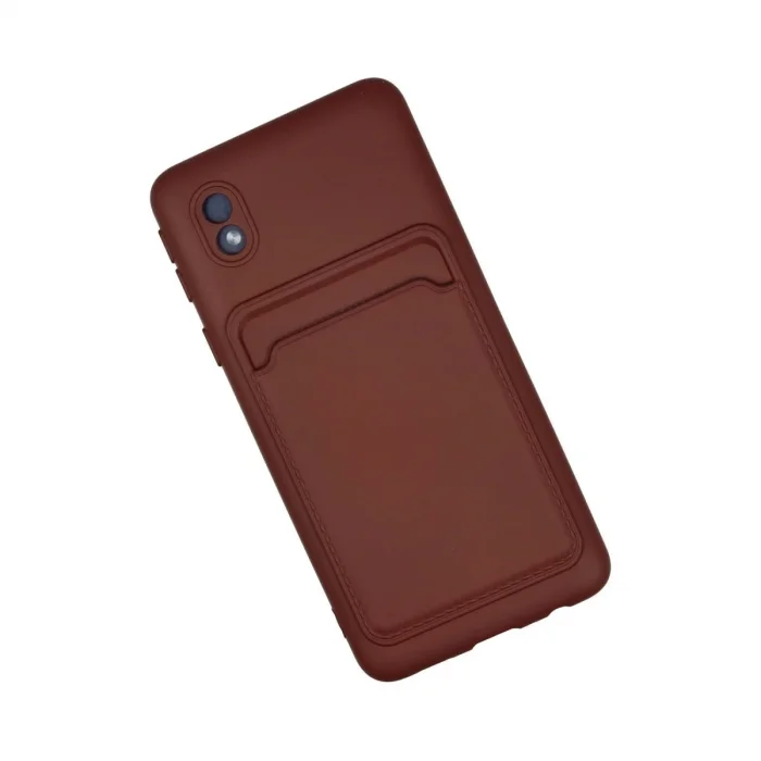 Samsung Galaxy A01 Core Kılıf Kelvin Kartvizitli Silikon - Bordo