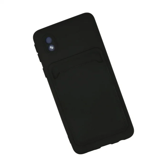 Samsung Galaxy A01 Core Kılıf Kelvin Kartvizitli Silikon - Siyah