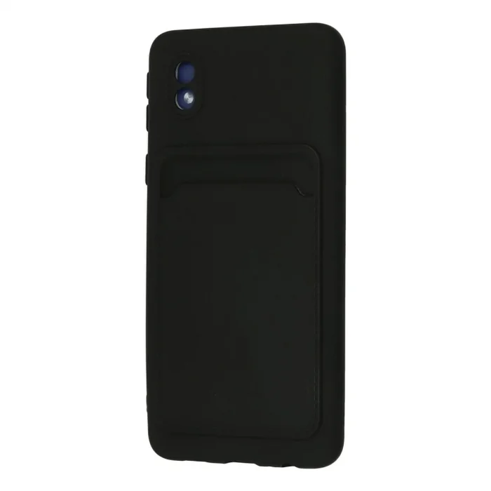 Samsung Galaxy A01 Core Kılıf Kelvin Kartvizitli Silikon - Siyah