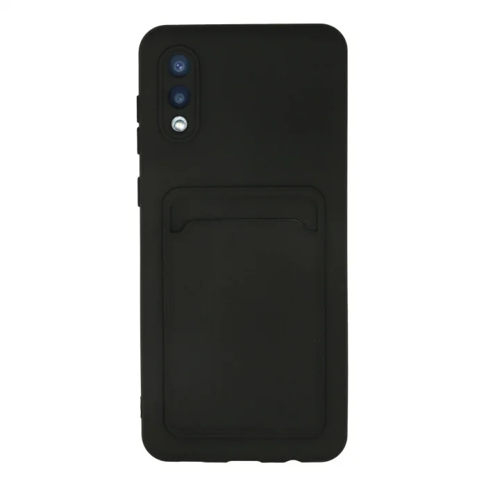 Samsung Galaxy A02 Kılıf Kelvin Kartvizitli Silikon - Siyah