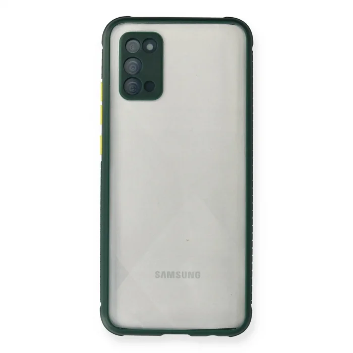 Samsung Galaxy A02s Kılıf Miami Şeffaf Silikon - Koyu Yeşil