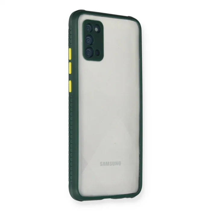Samsung Galaxy A02s Kılıf Miami Şeffaf Silikon - Koyu Yeşil