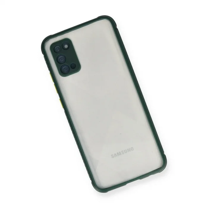Samsung Galaxy A02s Kılıf Miami Şeffaf Silikon - Koyu Yeşil