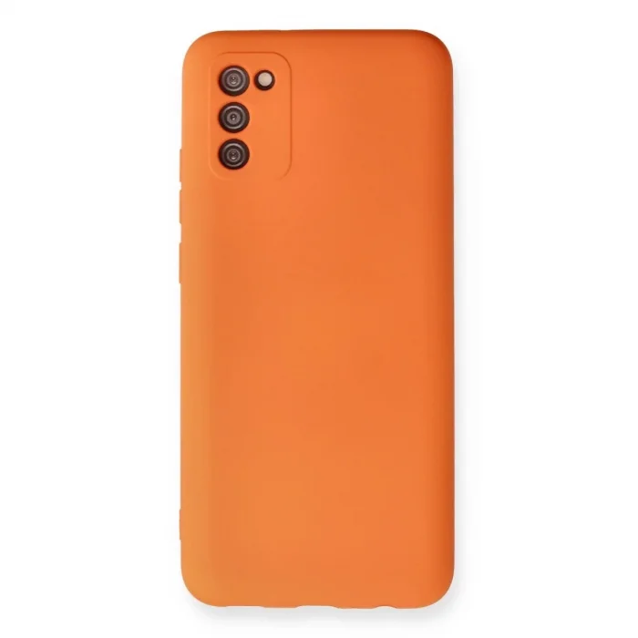 Samsung Galaxy A02s Kılıf Nano İçi Kadife Silikon - Turuncu