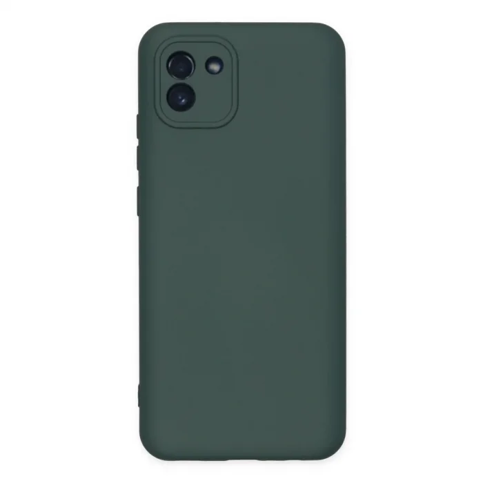 Samsung Galaxy A03 Kılıf Nano İçi Kadife Silikon - Koyu Yeşil