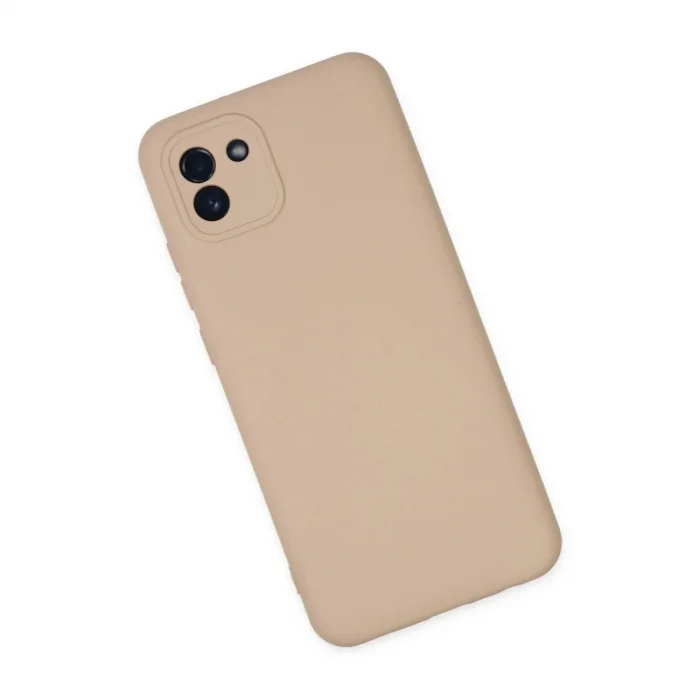 Samsung Galaxy A03 Kılıf Nano İçi Kadife Silikon - Pudra