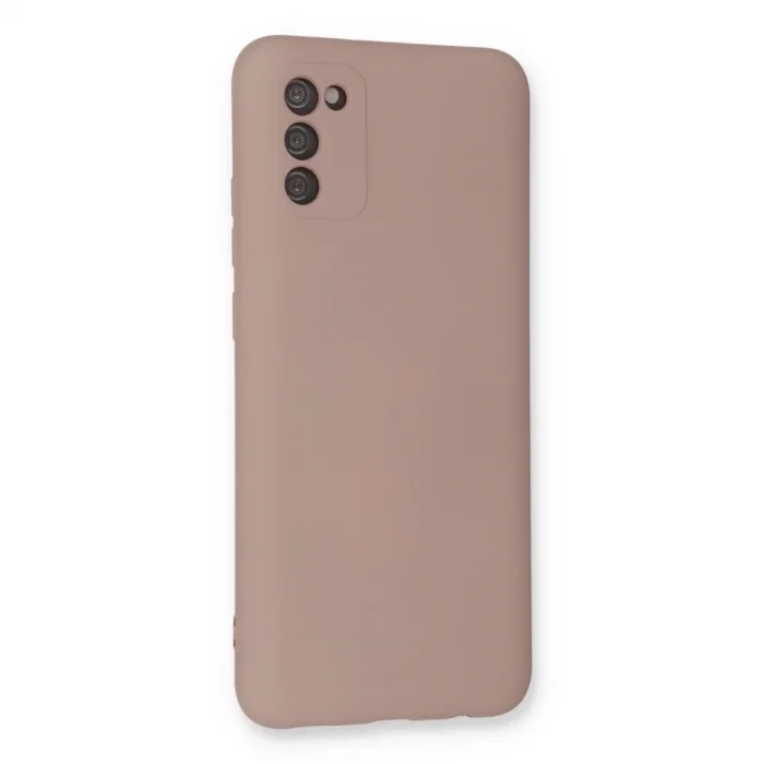 Samsung Galaxy A03s Kılıf Nano İçi Kadife Silikon - Pudra