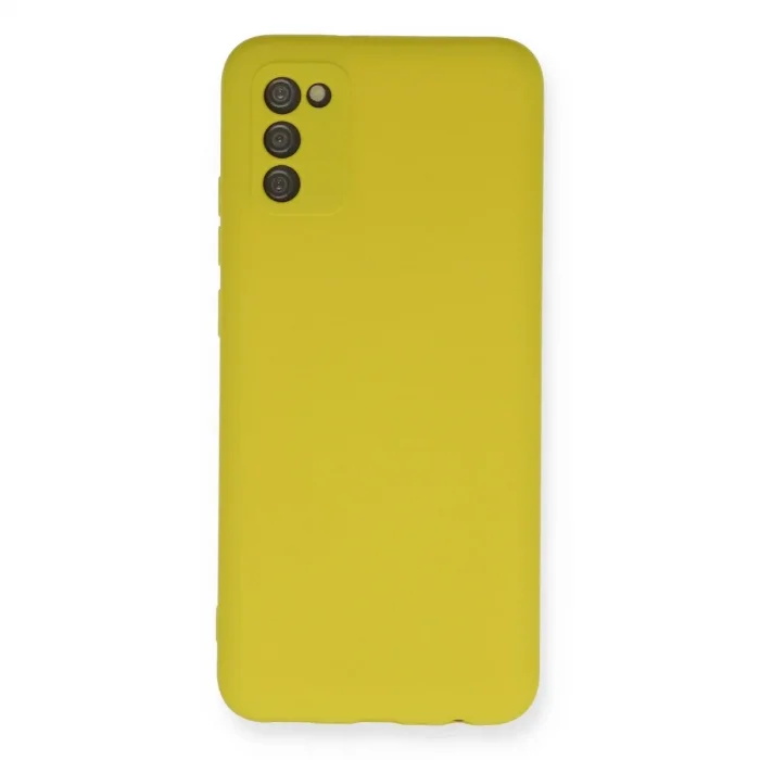 Samsung Galaxy A03s Kılıf Nano İçi Kadife Silikon - Sarı