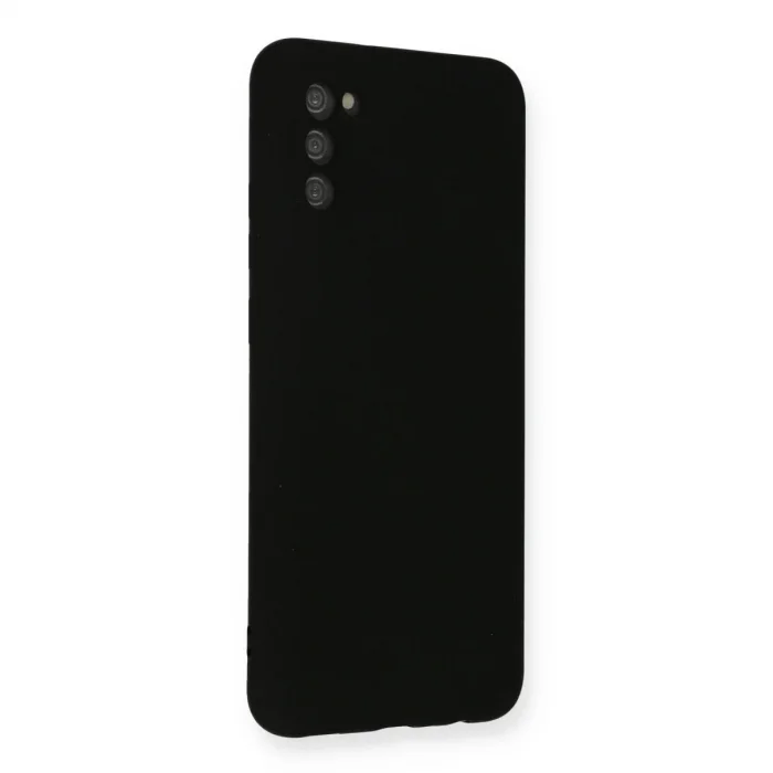 Samsung Galaxy A03s Kılıf Nano İçi Kadife Silikon - Siyah