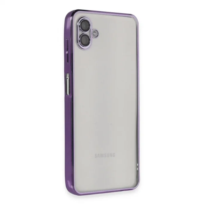 Samsung Galaxy A04 Kılıf Razer Lensli Silikon - Mor