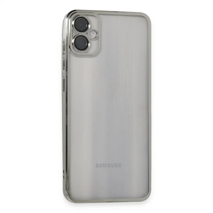 Samsung Galaxy A05 Kılıf Razer Lensli Silikon - Gümüş