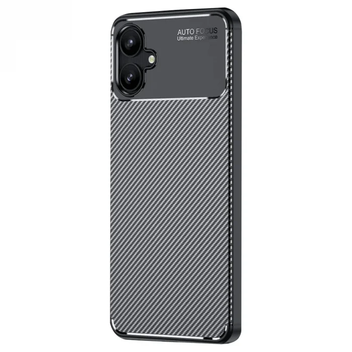 Samsung Galaxy A06 Kılıf Auto Focus Karbon Kapak - Siyah