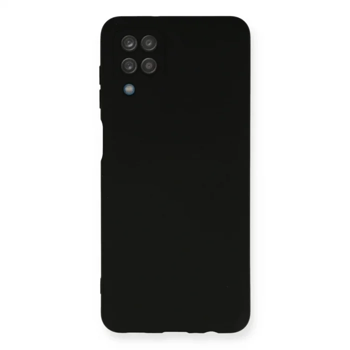 Samsung Galaxy A12 Kılıf Nano İçi Kadife Silikon - Siyah