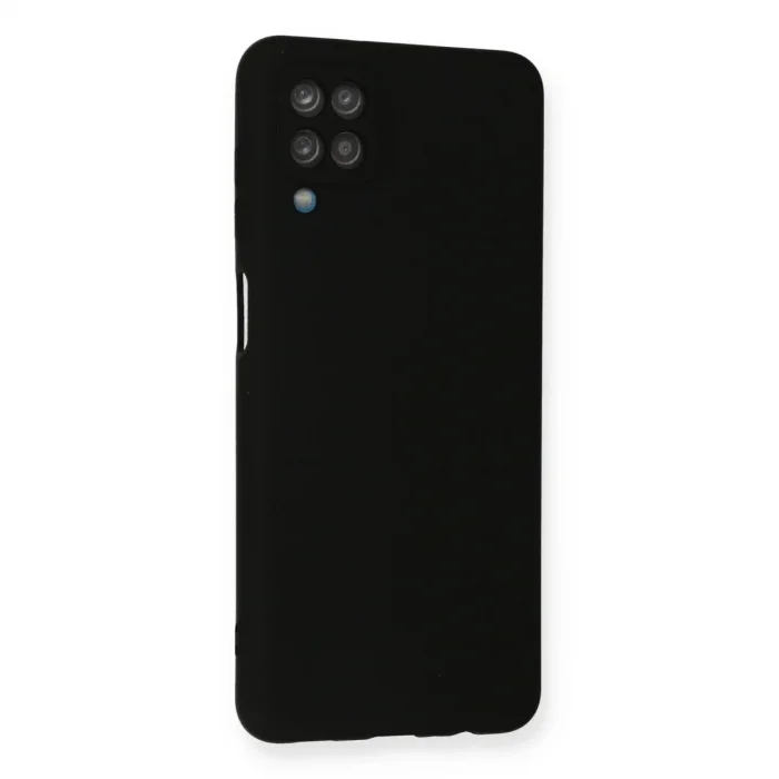 Samsung Galaxy A12 Kılıf Nano İçi Kadife Silikon - Siyah