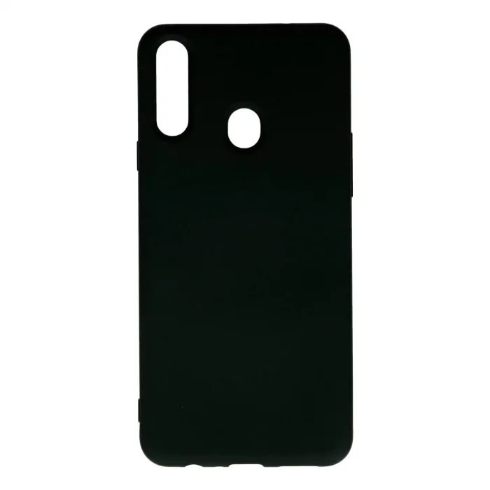 Samsung Galaxy A20s Kılıf Nano İçi Kadife Silikon - Siyah