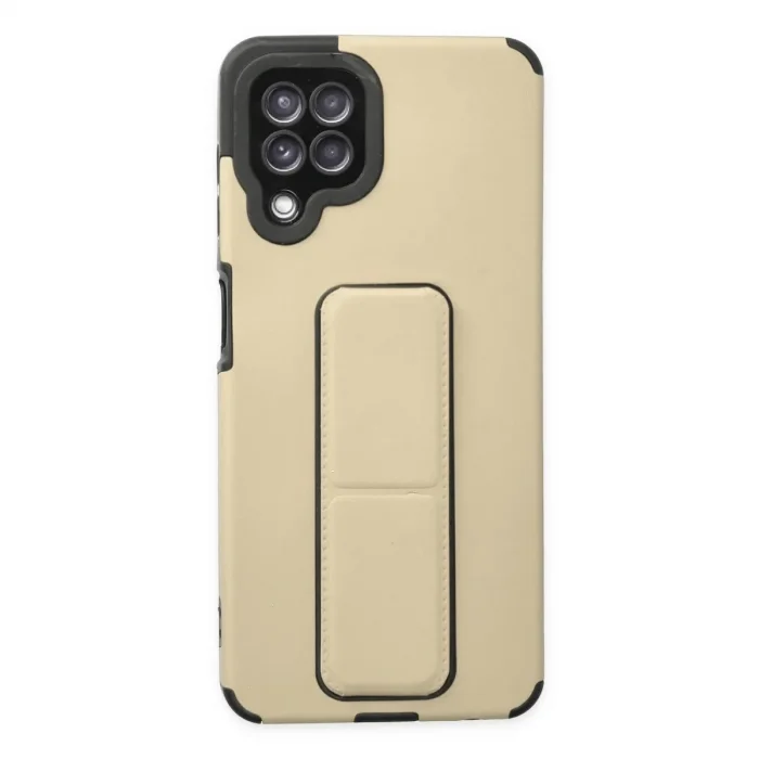 Samsung Galaxy A22 Kılıf Mega Standlı Silikon - Gold