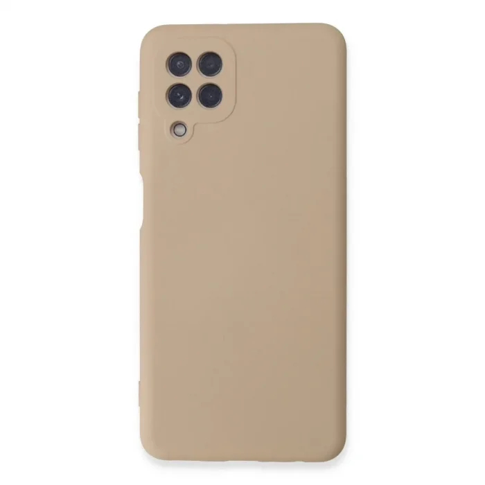 Samsung Galaxy A22 Kılıf Nano İçi Kadife Silikon - Pudra