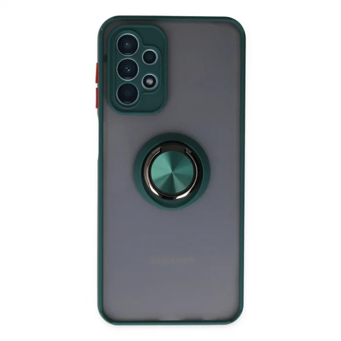 Samsung Galaxy A23 4g Kılıf Montreal Yüzüklü Silikon Kapak - Yeşil