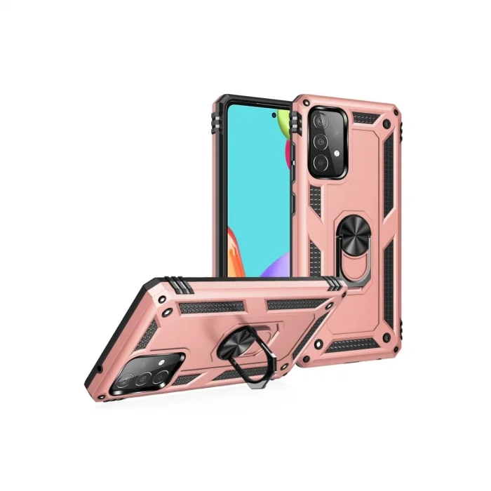 Samsung Galaxy A32 Kılıf Sofya Yüzüklü Silikon Kapak - Rose