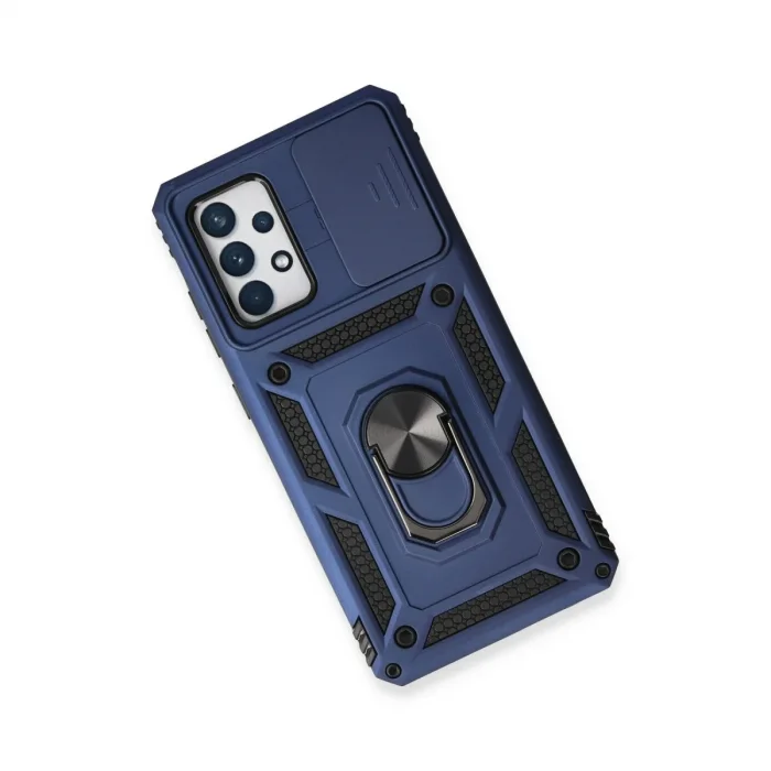 Samsung Galaxy A53 5g Kılıf Pars Lens Yüzüklü Silikon - Lacivert