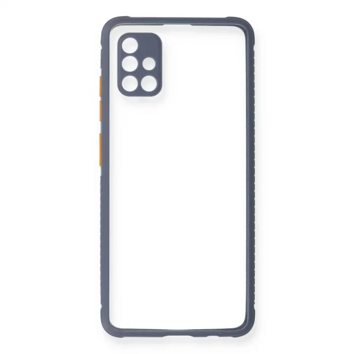 Samsung Galaxy A71 Kılıf Miami Şeffaf Silikon - Gri