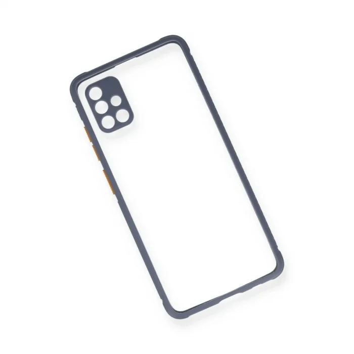 Samsung Galaxy A71 Kılıf Miami Şeffaf Silikon - Gri