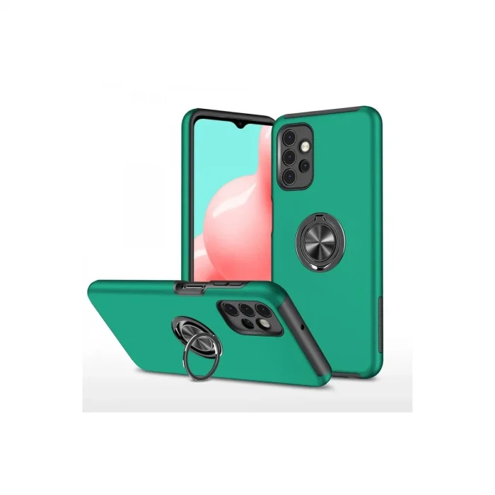 Samsung Galaxy A72 Kılıf Elit Yüzüklü Kapak - Yeşil