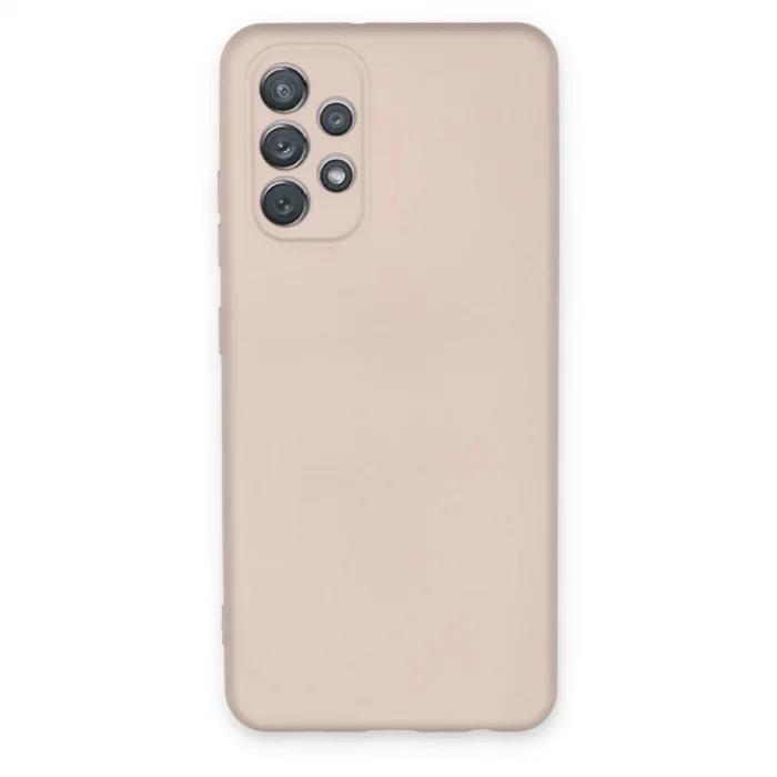 Samsung Galaxy A72 Kılıf Nano İçi Kadife Silikon - Pudra