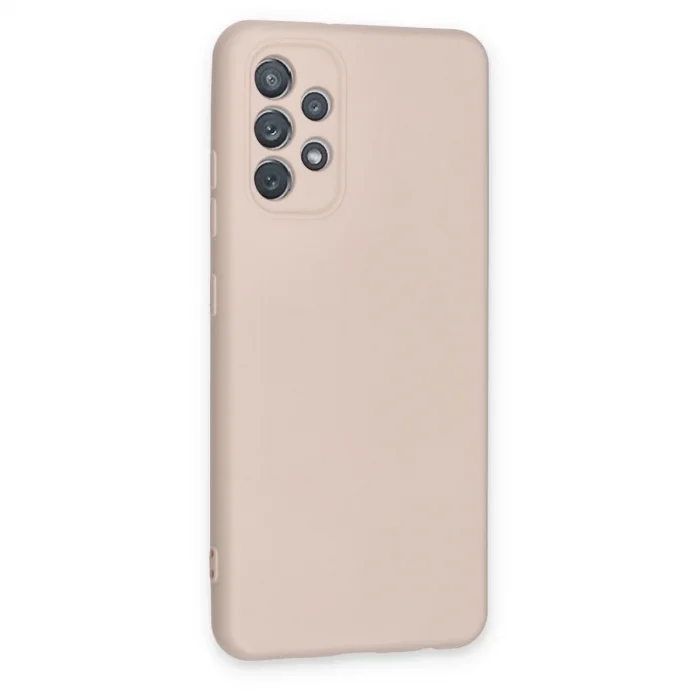 Samsung Galaxy A72 Kılıf Nano İçi Kadife Silikon - Pudra