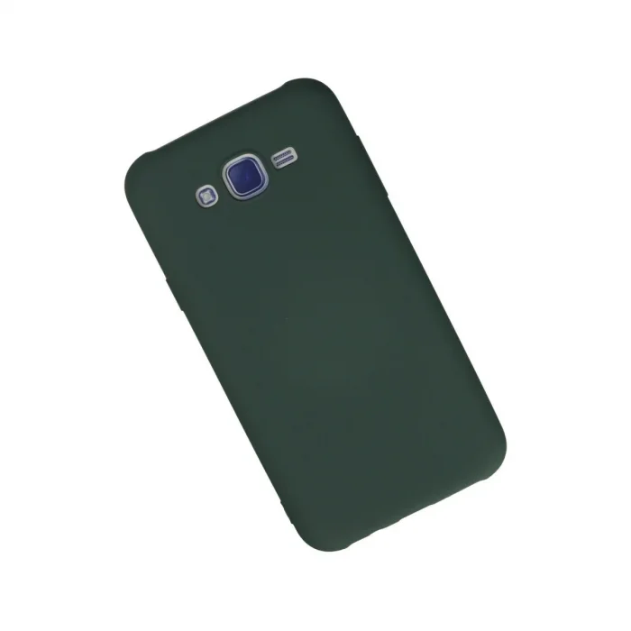 Samsung Galaxy J7 Kılıf Nano İçi Kadife Silikon - Koyu Yeşil