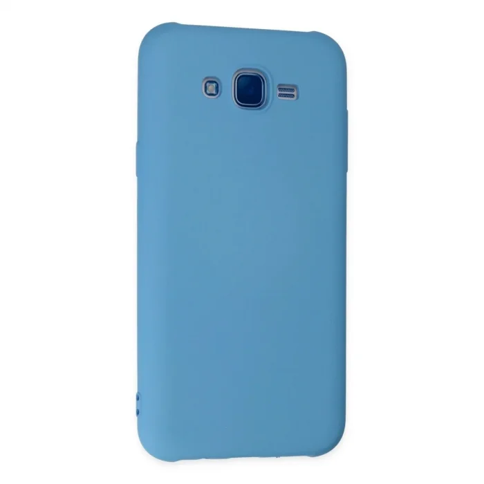 Samsung Galaxy J7 Kılıf Nano İçi Kadife Silikon - Mavi