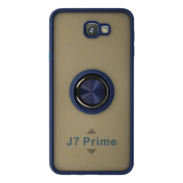 Samsung Galaxy J7 Prime Kılıf Montreal Yüzüklü Silikon Kapak - Lacivert