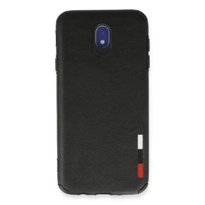 Samsung Galaxy J7 Pro / J730 Kılıf Loop Deri Silikon - Siyah