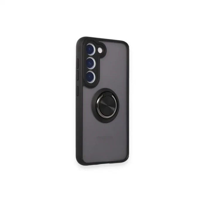 Samsung Galaxy M15 Kılıf Montreal Yüzüklü Silikon Kapak - Siyah