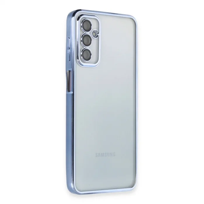 Samsung Galaxy M23 Kılıf Razer Lensli Silikon - Açık Mavi