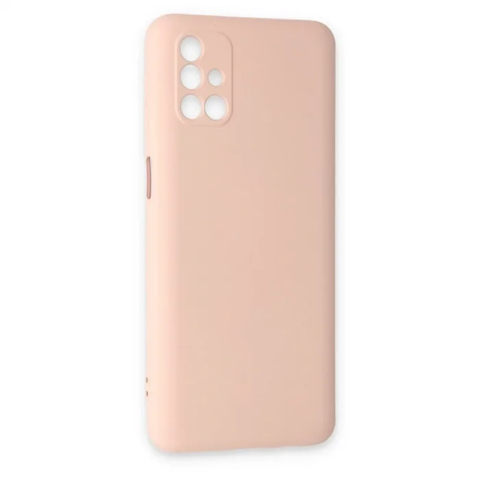 Samsung Galaxy M31s Kılıf Nano İçi Kadife Silikon - Pudra