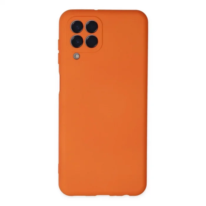 Samsung Galaxy M33 Kılıf Nano İçi Kadife Silikon - Turuncu