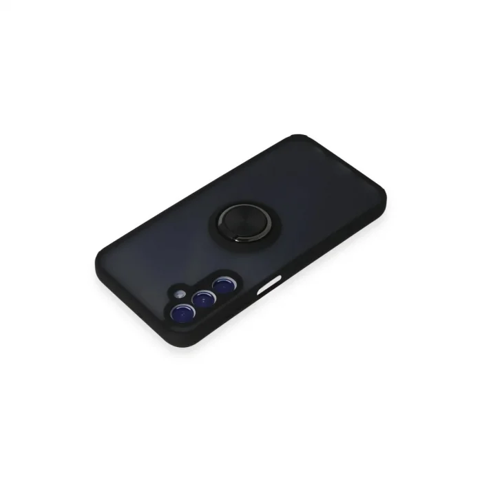 Samsung Galaxy M34 5g Kılıf Montreal Yüzüklü Silikon Kapak - Siyah
